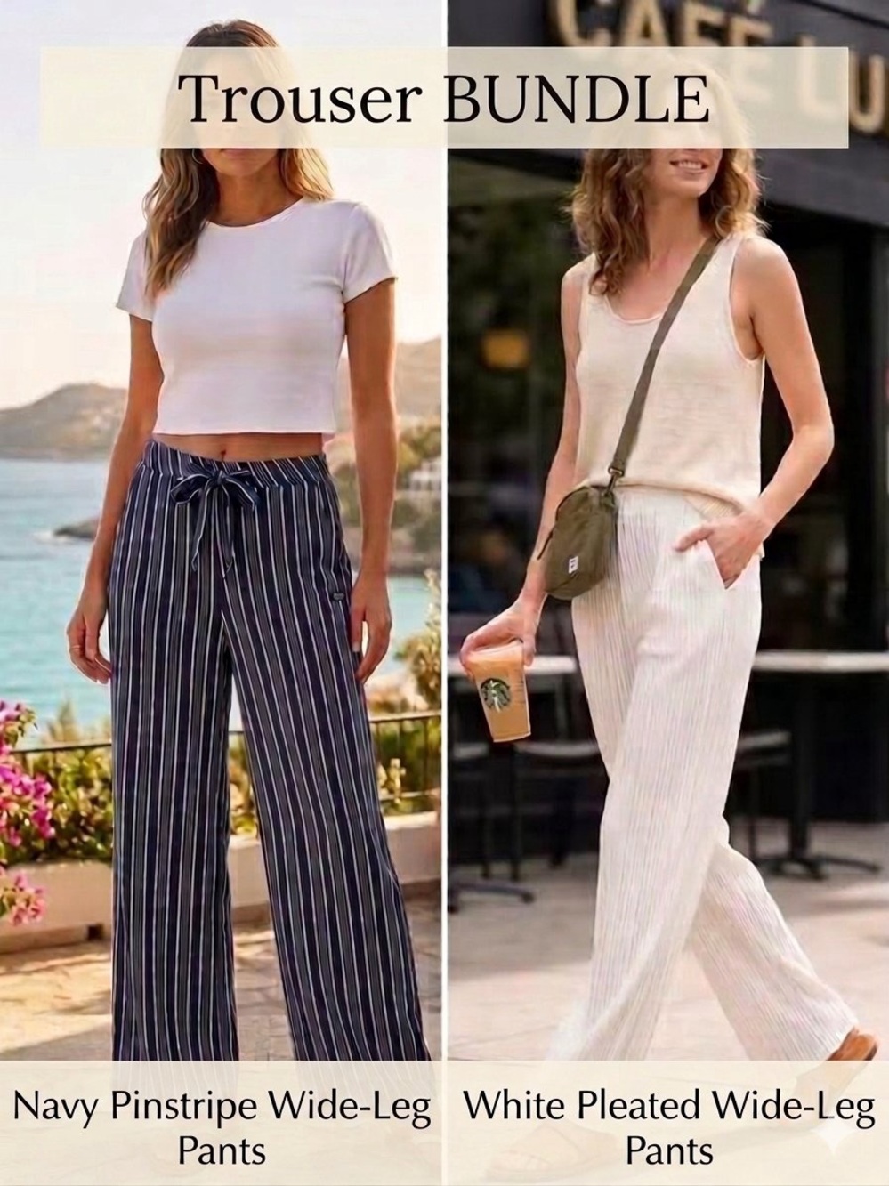 2 PACK LOT! Roxy Blue/White Nautical w/ Pockets S & White Ribbed Pants